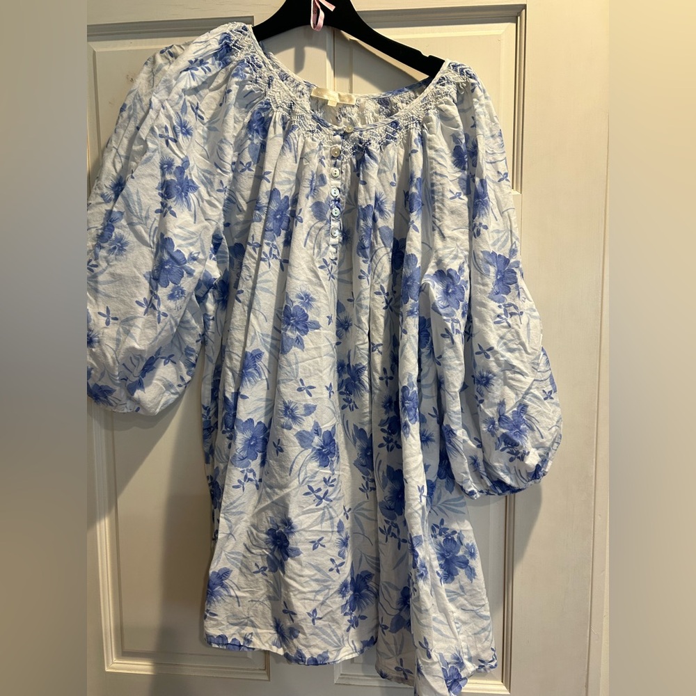 LoveShackFancy Blue Floral nightshirt